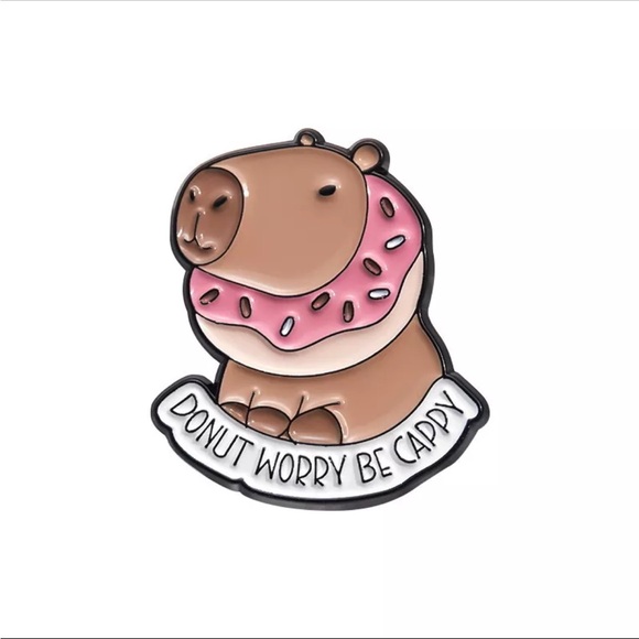 Capybara Enamel Pin 1pc - Picture 4 of 4